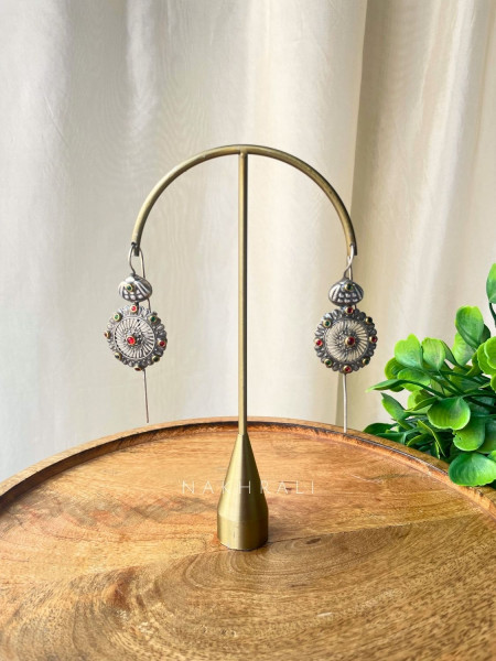 Solara Relic Silver Statement Earrings