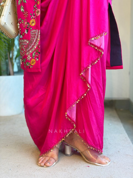 Fuchsia Royale Indo-Western Jacket Set
