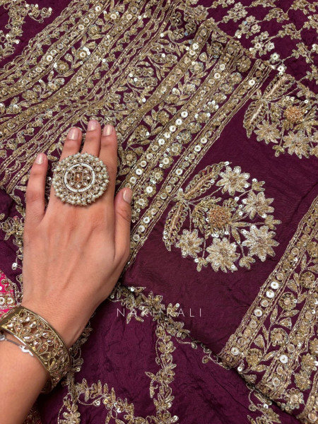 Zuleika Purple Chanderi-Silk Blend Dress Material