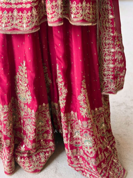 Rivaan Maroon Zari and Gota Patti Suit Set