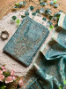 Aarvi Sea Green Elegant Dress Material with Intricate Neck Embroidery