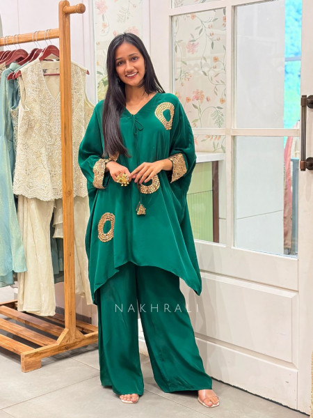 Ruvin Green Co-ord Set with Sequin Work