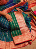 Kaashi Bottle Green Banarasi Silk Saree with Brocade Pallu