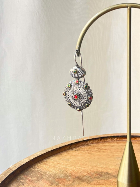 Solara Relic Silver Statement Earrings