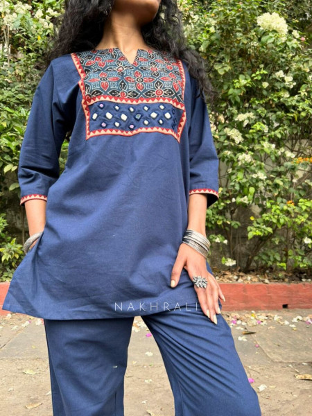 Kriti Blue Cotton Co-ord Set