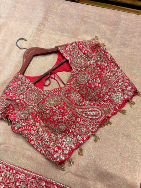 Rooh Beige Saree with Readymade Blouse With Zardozi Paisley Work