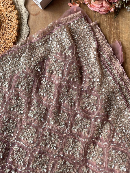Tarangini Light Purple Net Saree With Cutdana and Sequin Work