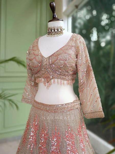 Starlit Multicolor Bridal Lehenga with Sequin Work
