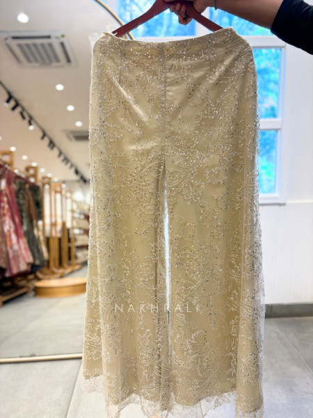Glimmering ivory Indo-western Plazo Set