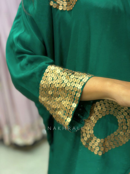 Ruvin Green Co-ord Set with Sequin Work