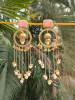 Meher Stone Pink Drop Earrings