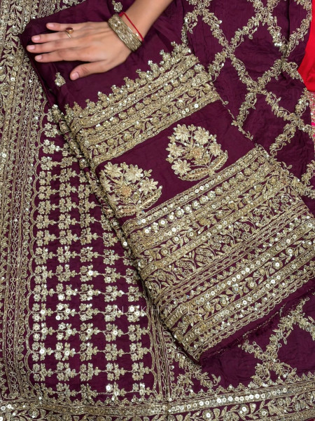 Zuleika Purple Chanderi-Silk Blend Dress Material