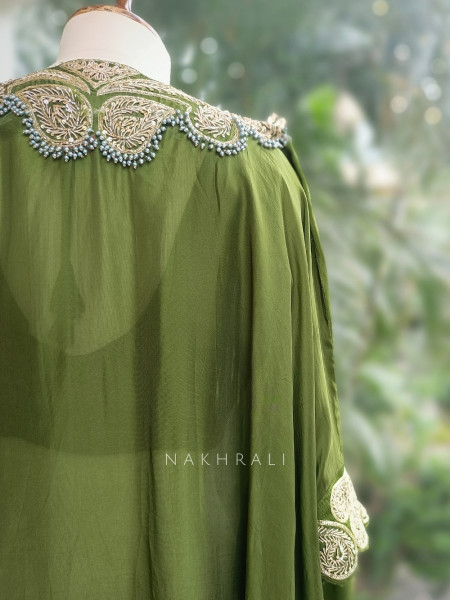 Emerald Essence Green Indowestern Palazzo Set