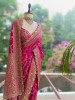 Tarangini Magenta Banarasi Silk Blend Saree with Readymade Blouse