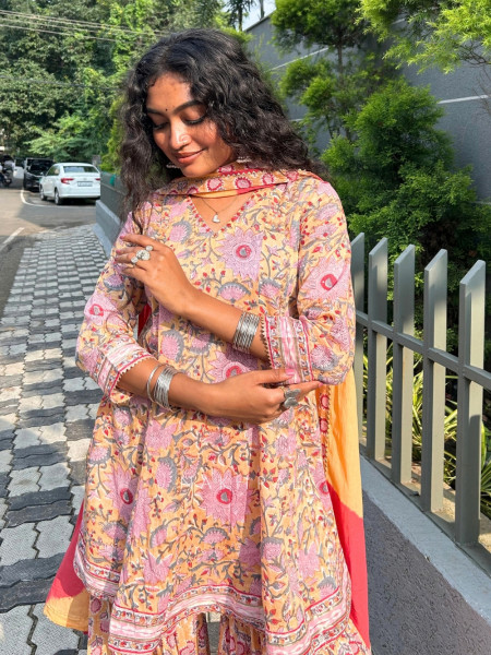 Shanaya Noor Yellow Cotton Garara Suit Set with Dupatta