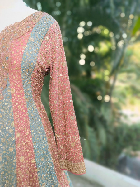 Nishta Multicolor Embroidered Anarkali Set with Dupatta