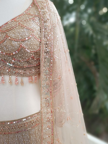Starlit Multicolor Bridal Lehenga with Sequin Work