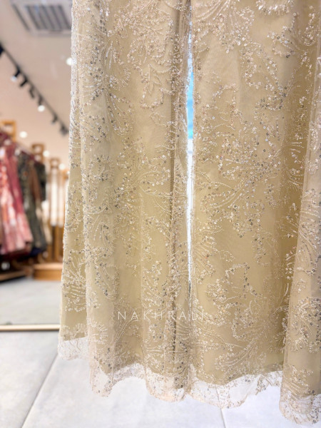 Glimmering ivory Indo-western Plazo Set