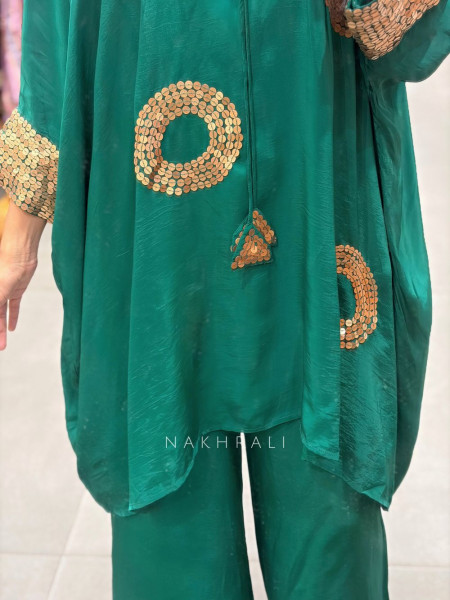 Ruvin Green Co-ord Set with Sequin Work