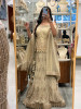Cressida Beige Shimmer Tissue Indo-Western Lehenga