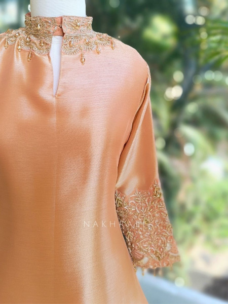 Roselle Blush Zari & Sequin Kurta Palazzo Set