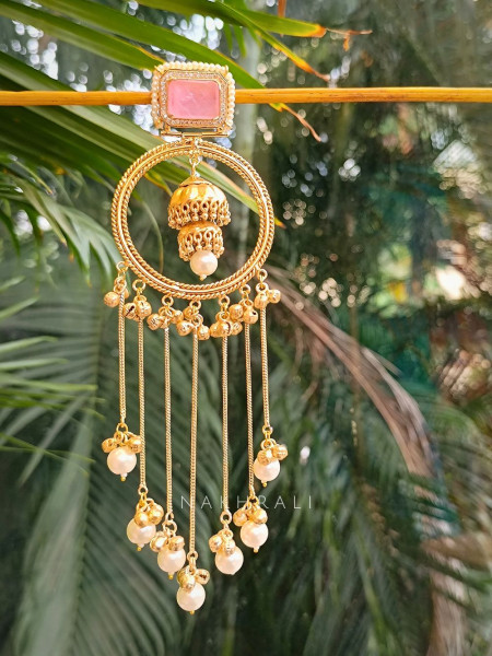 Meher Stone Pink Drop Earrings