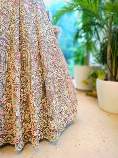 Eternal Hues Brown Bridal Lehenga with Embroidery & Sequin Work
