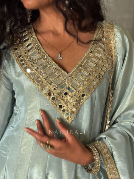 Aafreen Sky Blue Kurta & Palazzo Set