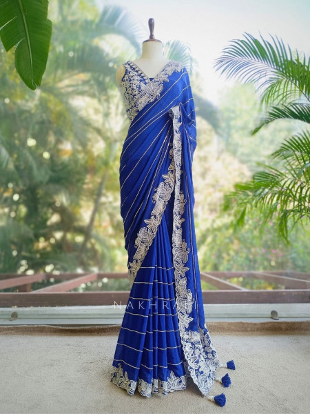 Zerika Blue Saree with Thread and Sequin Work