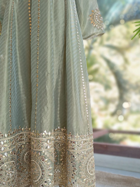 Jahanara Grey Suit Set with Gota and Sequin Work