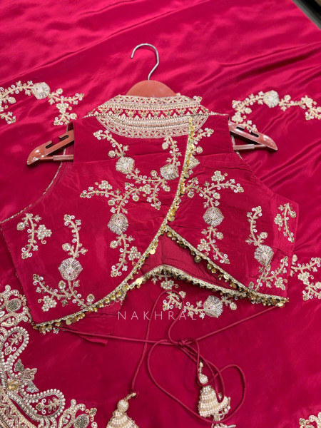 Gulrukh Maroon Hand-Embroidered Saree Set