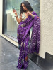Manjari Purple Bandhej Saree with Running Blouse Piece