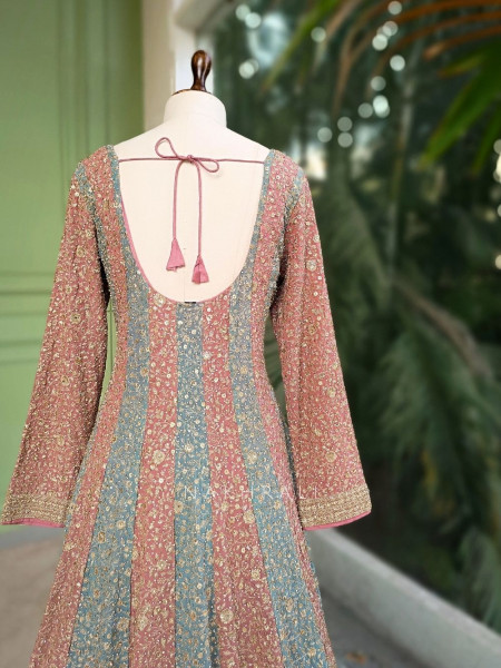 Nishta Multicolor Embroidered Anarkali Set with Dupatta