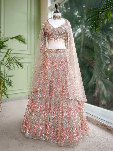 Starlit Multicolor Bridal Lehenga with Sequin Work
