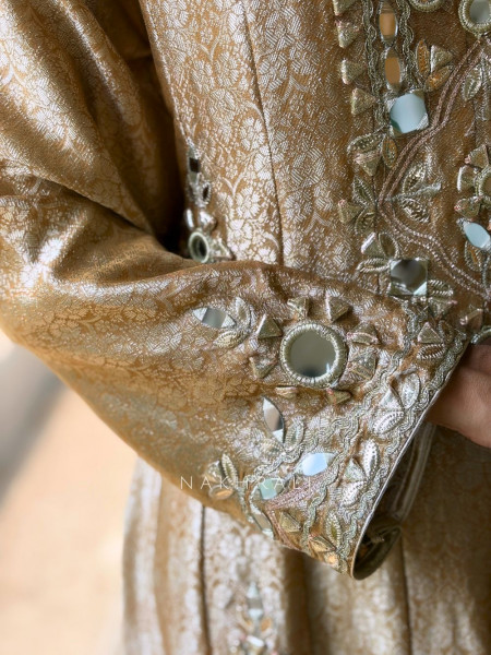 Mehraz Golden  Mirror Anarkali Set