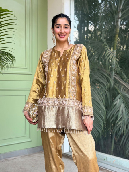 Akira Golden Silk Blend Co-ord Set