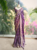 Rangriti Purple Bandhani Saree with Gota Border