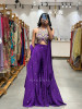 Ruhaya Indo Western Purple Crop Top Palazzo Set with Cut Dana Work