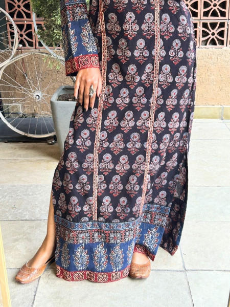 Buti Black Cotton Kurta