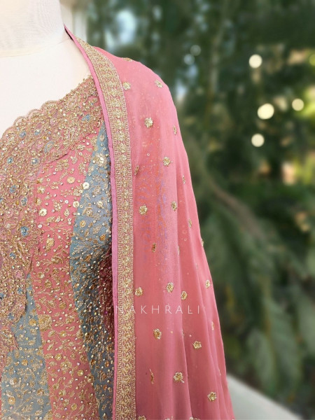 Nishta Multicolor Embroidered Anarkali Set with Dupatta