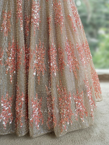 Starlit Multicolor Bridal Lehenga with Sequin Work