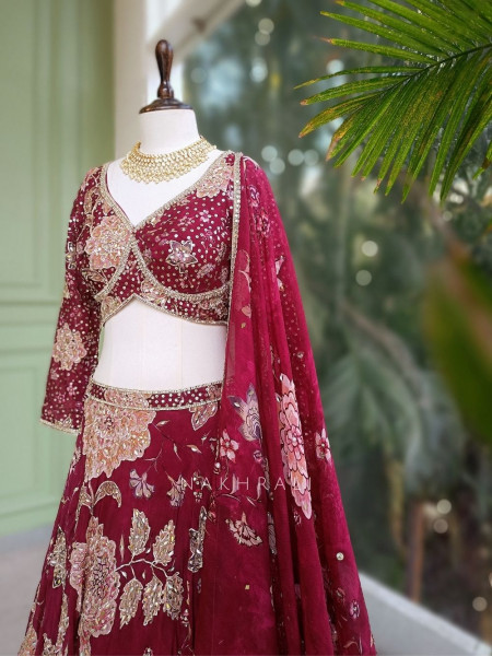 Phoolwari Lehenga Set with Zardosi and Sequin Work