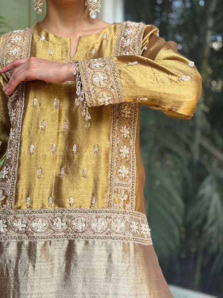 Akira Golden Silk Blend Co-ord Set