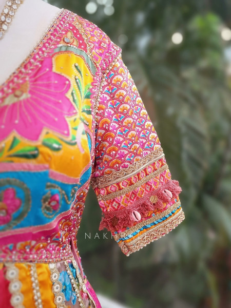Rang-e-Noor Multicolor Anarkali Dupatta Set with Sequin & Kodi Work