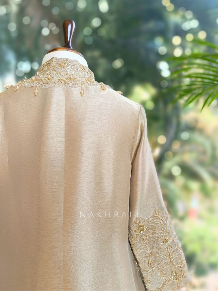 Roselle Blush Zari & Sequin Kurta Palazzo Set