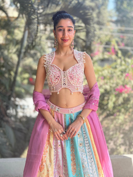 Laavanya Multicolor Lehenga Set with Beads Mirror and Pearl Work