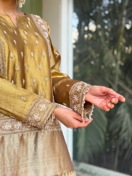 Akira Golden Silk Blend Co-ord Set