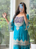 Baroque Ensemble Firozi Georgette &amp; Velvet Bustier Palazzo Suit Set