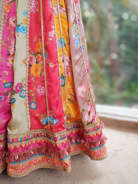 Rang-e-Noor Multicolor Anarkali Dupatta Set with Sequin & Kodi Work