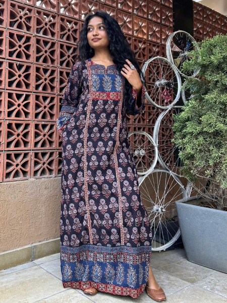 Buti Black Cotton Kurta